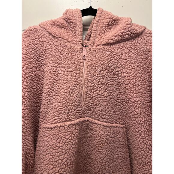 Comfy Women’s Cozy Comfort Wearable Blanket Quarter-Zip Oversized Hoodie Pink - Picture 6 of 8